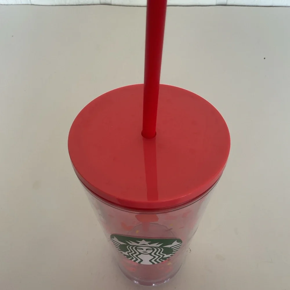 Starbucks 2020 NWT Valentines Day Pink Heart Cold Cup Tumbler 16 ounce